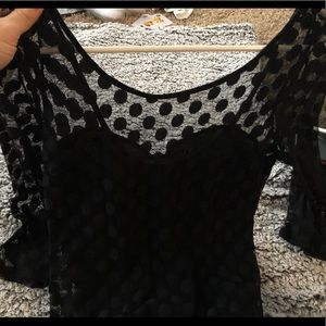 Guess polka dot mesh top